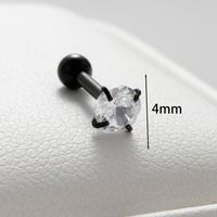 1 Piece Casual Simple Style Round Plating Inlay 316 Stainless Steel  Zircon Ear Studs main image 4