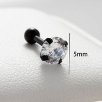 1 Piece Casual Simple Style Round Plating Inlay 316 Stainless Steel  Zircon Ear Studs main image 2
