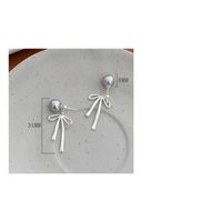 1 Paire Style Simple Noeud D'Arc Placage Argent Sterling Boucles D'Oreilles main image 2