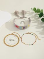 Wholesale Jewelry Simple Style Classic Style Letter Alloy Braid Drawstring Bracelets main image 2