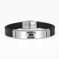 Hip-Hop Punk Letter Silica Gel Buckle Men's Wristband main image 5