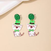 1 Piece Simple Style Classic Style Animal Cat Printing Arylic Drop Earrings main image 2