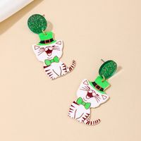 1 Piece Simple Style Classic Style Animal Cat Printing Arylic Drop Earrings main image 3