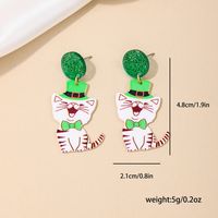 1 Piece Simple Style Classic Style Animal Cat Printing Arylic Drop Earrings main image 5