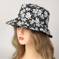Women's Vacation Simple Style Flower Printing Wide Eaves Bucket Hat main image 5