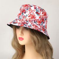 Women's Vacation Simple Style Flower Printing Wide Eaves Bucket Hat main image 6