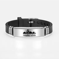 Hip-Hop Punk Letter Silica Gel Buckle Men's Wristband sku image 6