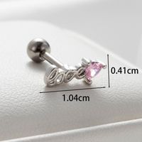 1 Piece Casual French Style Love Heart Shape Flower Inlay Copper Zircon Ear Studs sku image 2