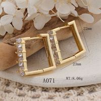 1 Pair Elegant Square Inlay Copper Zircon Rose Gold Plated Drop Earrings main image 2