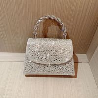 Silver Polyester Solid Color Sequins Square Evening Bags main image 3
