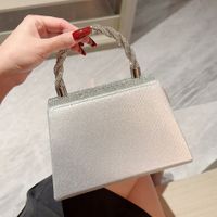Silver Polyester Solid Color Sequins Square Evening Bags main image 2