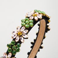 Women's Classic Style Flower Alloy Cloth Glass Inlay Rhinestones Glass Hair Band main image 4