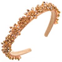 Women's Classic Style Flower Alloy Cloth Glass Inlay Rhinestones Glass Hair Band main image 5