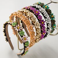Women's Classic Style Flower Alloy Cloth Glass Inlay Rhinestones Glass Hair Band main image 6