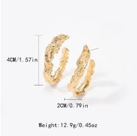 1 Pair Modern Style Simple Style British Style U Shape Irregular Copper Gold Plated Ear Studs main image 2