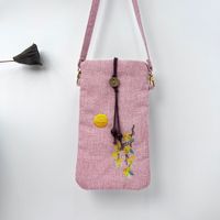 Women's Small Cotton And Linen Flower Vintage Style Ethnic Style Lock Clasp Crossbody Bag sku image 7