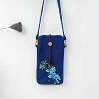 Women's Small Cotton And Linen Flower Vintage Style Ethnic Style Lock Clasp Crossbody Bag sku image 17