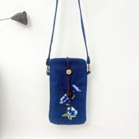 Women's Small Cotton And Linen Flower Vintage Style Ethnic Style Lock Clasp Crossbody Bag sku image 2