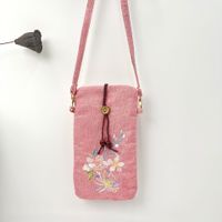 Women's Small Cotton And Linen Flower Vintage Style Ethnic Style Lock Clasp Crossbody Bag sku image 3