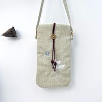 Women's Small Cotton And Linen Flower Vintage Style Ethnic Style Lock Clasp Crossbody Bag sku image 6
