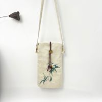 Women's Small Cotton And Linen Flower Vintage Style Ethnic Style Lock Clasp Crossbody Bag sku image 4