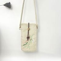 Women's Small Cotton And Linen Flower Vintage Style Ethnic Style Lock Clasp Crossbody Bag sku image 5