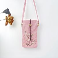 Women's Small Cotton And Linen Flower Vintage Style Ethnic Style Lock Clasp Crossbody Bag sku image 8
