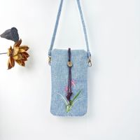Women's Small Cotton And Linen Flower Vintage Style Ethnic Style Lock Clasp Crossbody Bag sku image 11