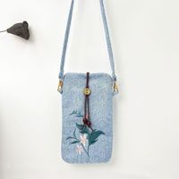 Women's Small Cotton And Linen Flower Vintage Style Ethnic Style Lock Clasp Crossbody Bag sku image 12