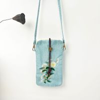 Women's Small Cotton And Linen Flower Vintage Style Ethnic Style Lock Clasp Crossbody Bag sku image 14