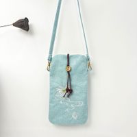 Women's Small Cotton And Linen Flower Vintage Style Ethnic Style Lock Clasp Crossbody Bag sku image 15