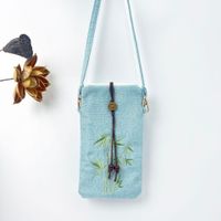 Women's Small Cotton And Linen Flower Vintage Style Ethnic Style Lock Clasp Crossbody Bag sku image 16