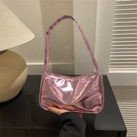 Women's Small Pu Leather Solid Color Streetwear Square Zipper Underarm Bag main image 3