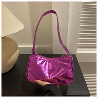 Women's Small Pu Leather Solid Color Streetwear Square Zipper Underarm Bag sku image 5