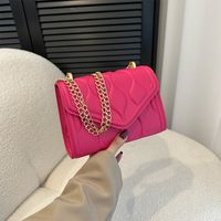 Women's Small Pu Leather Solid Color Vintage Style Classic Style Square Flip Cover Crossbody Bag sku image 3