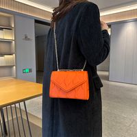 Women's Small Pu Leather Solid Color Vintage Style Classic Style Square Flip Cover Crossbody Bag main image 3