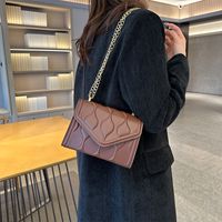 Women's Small Pu Leather Solid Color Vintage Style Classic Style Square Flip Cover Crossbody Bag main image 5