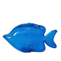 Bleu PVC Couleur Unie Transparent Poisson Sacs De Soirée main image 1