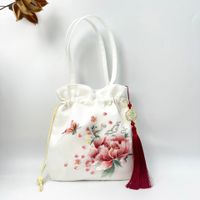 Women's Medium Cotton And Linen Flower Ethnic Style Embroidery String Crossbody Bag sku image 2