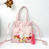 Women's Medium Cotton And Linen Flower Ethnic Style Embroidery String Crossbody Bag sku image 6