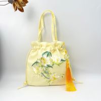 Women's Medium Cotton And Linen Flower Ethnic Style Embroidery String Crossbody Bag sku image 9