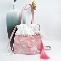 Women's Medium Cotton And Linen Flower Ethnic Style Embroidery String Crossbody Bag sku image 15