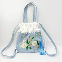Women's Medium Cotton And Linen Flower Ethnic Style Embroidery String Crossbody Bag sku image 20