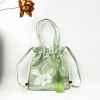 Women's Medium Cotton And Linen Flower Ethnic Style Embroidery String Crossbody Bag sku image 24