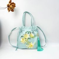 Women's Medium Cotton And Linen Flower Ethnic Style Embroidery String Crossbody Bag sku image 21