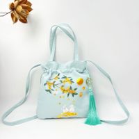 Women's Medium Cotton And Linen Flower Ethnic Style Embroidery String Crossbody Bag sku image 22
