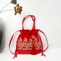 Women's Medium Cotton And Linen Flower Ethnic Style Embroidery String Crossbody Bag sku image 28