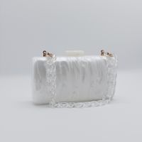 White Purple Green Arylic Solid Color Square Evening Bags sku image 1
