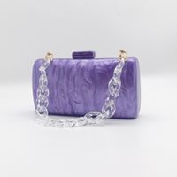 White Purple Green Arylic Solid Color Square Evening Bags sku image 2