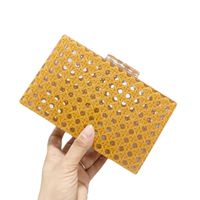 Yellow White Arylic Solid Color Hollow Square Evening Bags main image 2